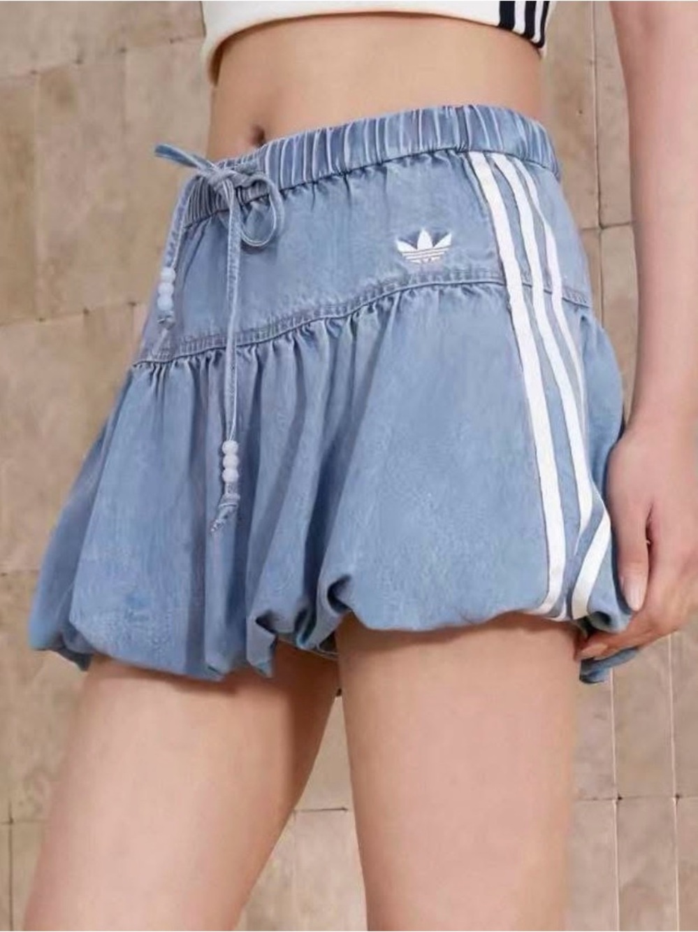 Adidas New Chinese Skirt Asia Sizing 'light Denim' In Blue